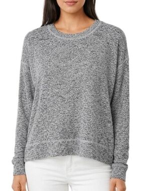 Lucky Brand Heather Grey Marled Oversized Crew Neck Sweatshirt, Size XXL